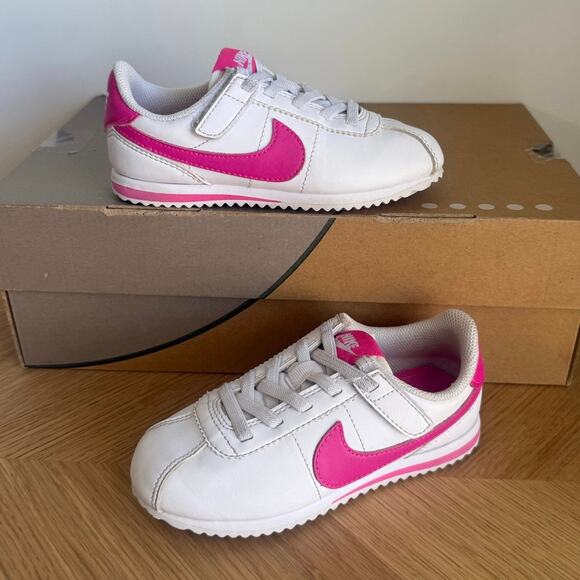 Nike Cortez Easyon White/Laser Fuchsia Toddler Sneakers - SZ 10 C - Picture 4 of 11